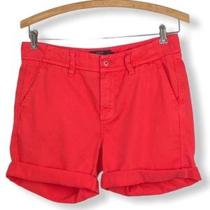 J. CREW 7” Chino Cotton Cuffed Shorts Red Size 0